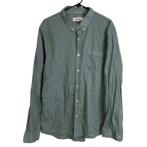 Buck Mason Shirt Mens XL Green Long Sleeve Button Up Cotton Casual Pocket